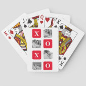 Moderne Collage Couple Photo & Red XOXO Pokerkaarten (Achterkant)