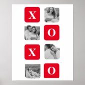 Moderne Collage Couple Photo & Red XOXO Poster (Voorkant)