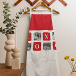 Moderne Collage Couple Photo & Red XOXO Schort<br><div class="desc">Moderne Collage Couple Photo & Red XOXO</div>