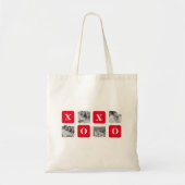 Moderne Collage Couple Photo & Red XOXO Tote Bag (Voorkant)