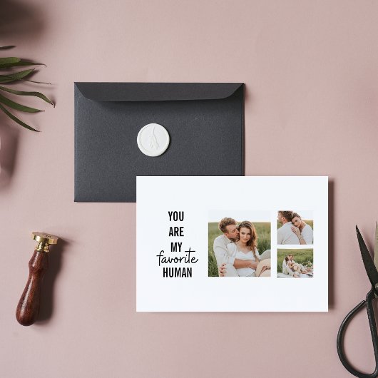 Moderne Collage Couple Photo & Romantic Love Quote Feestdagenkaart