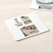 Moderne Collage Couple Photo & Romantic Love Quote Kartonnen Onderzetters (Schuin)