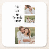 Moderne Collage Couple Photo & Romantic Love Quote Kartonnen Onderzetters (Voorkant)