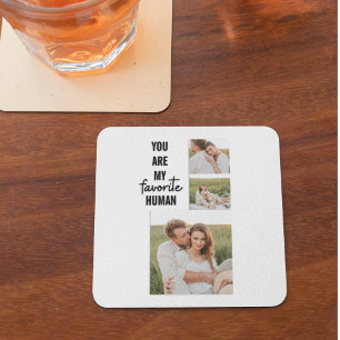 Moderne Collage Couple Photo & Romantic Love Quote Kartonnen Onderzetters