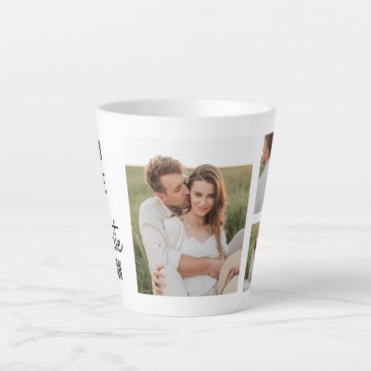 Moderne Collage Couple Photo & Romantic Love Quote Latte Mok (Voorkant)