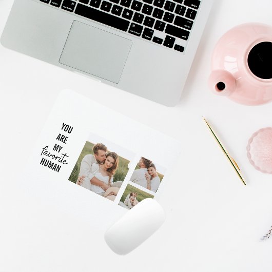 Moderne Collage Couple Photo & Romantic Love Quote Muismat