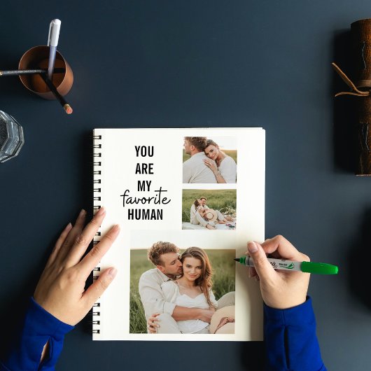 Moderne Collage Couple Photo & Romantic Love Quote Notitieboek
