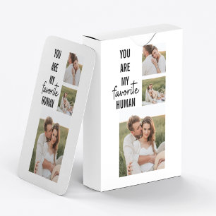 Moderne Collage Couple Photo & Romantic Love Quote Pokerkaarten