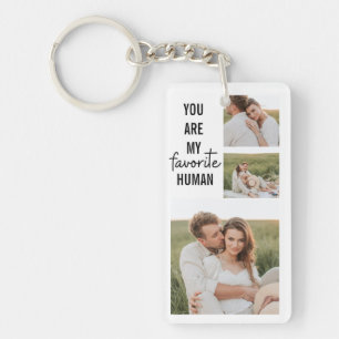 Moderne Collage Couple Photo & Romantic Love Quote Sleutelhanger