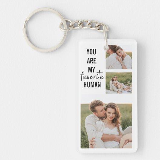 Moderne Collage Couple Photo & Romantic Love Quote Sleutelhanger (Voorkant)