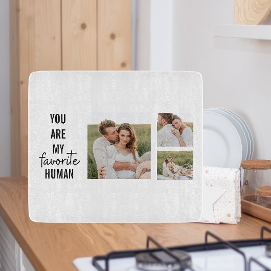 Moderne Collage Couple Photo & Romantic Love Quote Snijplank