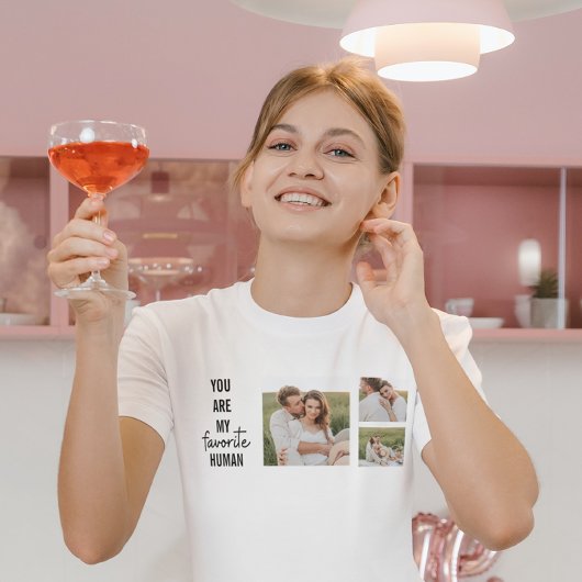 Moderne Collage Couple Photo & Romantic Love Quote T-shirt