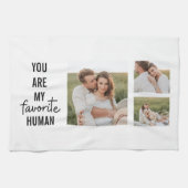 Moderne Collage Couple Photo & Romantic Love Quote Theedoek (Horizontaal)