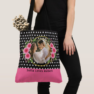 Moderne Collage Couple Photo & Romantic Love Quote Tote Bag