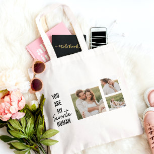 Moderne Collage Couple Photo & Romantic Love Quote Tote Bag