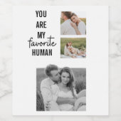 Moderne Collage Couple Photo & Romantic Love Quote Wijn Etiket (Enkel label)