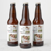 Moderne Collage Couple Photo Romantic Quote Bier Etiket (Flessen)