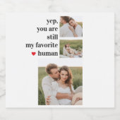 Moderne Collage Couple Photo Romantic Quote Bier Etiket (Enkel label)