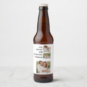Moderne Collage Couple Photo Romantic Quote Bier Etiket (Voorkant)