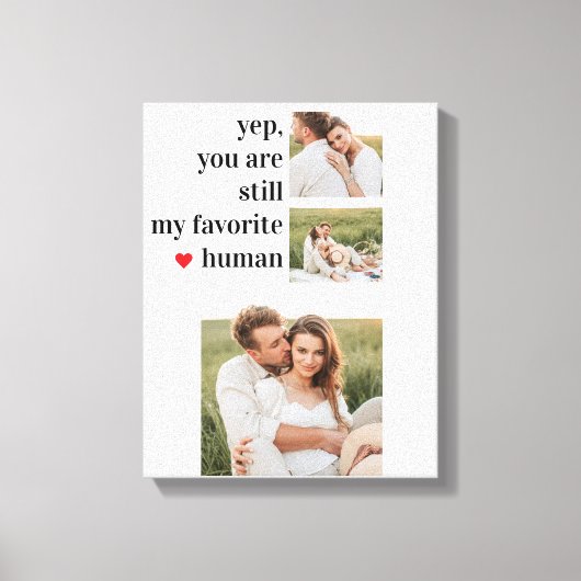 Moderne Collage Couple Photo Romantic Quote Canvas Afdruk (Voorkant)