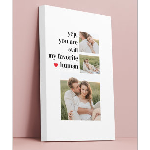 Moderne Collage Couple Photo Romantic Quote Canvas Afdruk