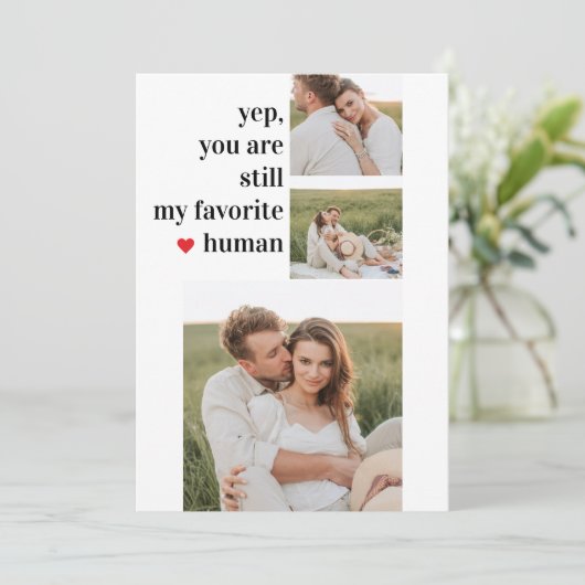 Moderne Collage Couple Photo Romantic Quote Feestdagenkaart (Staand voorkant)
