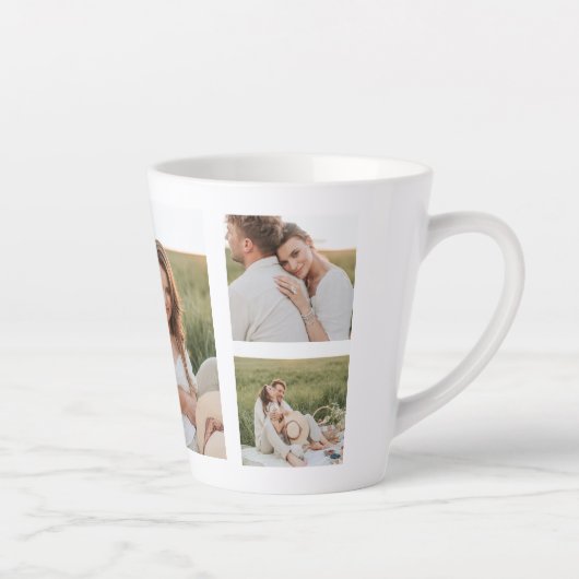 Moderne Collage Couple Photo Romantic Quote Latte Mok (Rechts)