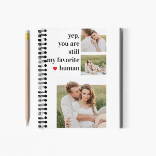 Moderne Collage Couple Photo Romantic Quote Notitieboek