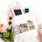 Moderne Collage Couple Photo Romantic Quote Tote Bag