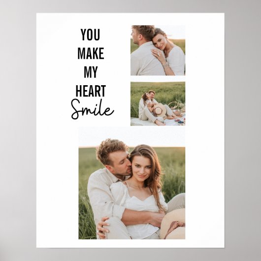 Moderne Collage Couple Photo & Romantic QuoteColla Poster (Voorkant)