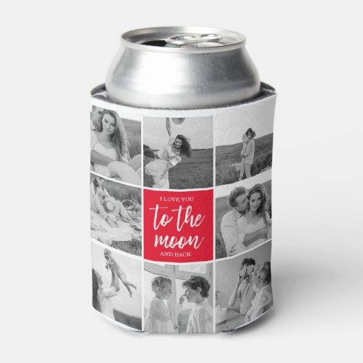 Moderne Collage Couple Photo & To the Moon Quote Blikjeskoeler (Blikje Voorkant)