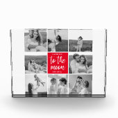 Moderne Collage Couple Photo & To the Moon Quote Fotoblokken (Voorkant)