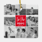 Moderne Collage Couple Photo & To the Moon Quote Keramisch Ornament (Voorkant)