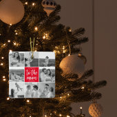 Moderne Collage Couple Photo & To the Moon Quote Keramisch Ornament