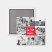 Moderne Collage Couple Photo & To the Moon Quote Magneet (Voorkant / Achterkant)