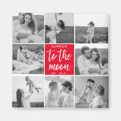 Moderne Collage Couple Photo & To the Moon Quote Magneet (Voorkant)