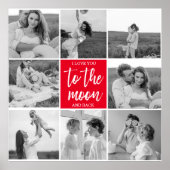 Moderne Collage Couple Photo & To the Moon Quote Poster (Voorkant)