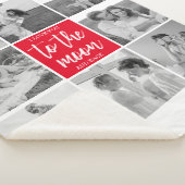 Moderne Collage Couple Photo & To the Moon Quote Sherpa Deken (3/4)
