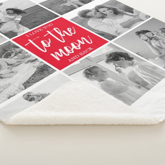 Moderne Collage Couple Photo & To the Moon Quote Sherpa Deken (3/4)