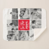 Moderne Collage Couple Photo & To the Moon Quote Sherpa Deken (Voorkant (horizontaal))