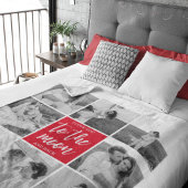 Moderne Collage Couple Photo & To the Moon Quote Sherpa Deken