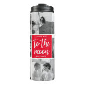 Moderne Collage Couple Photo & To the Moon Quote Thermosbeker (Voorkant)