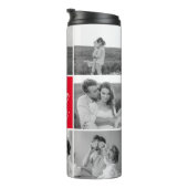 Moderne Collage Couple Photo & To the Moon Quote Thermosbeker (Geroteerd rechts)