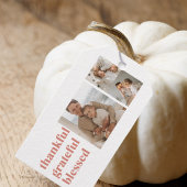Moderne collage Drie Foto | Happy Thanksgiving Cadeaulabel
