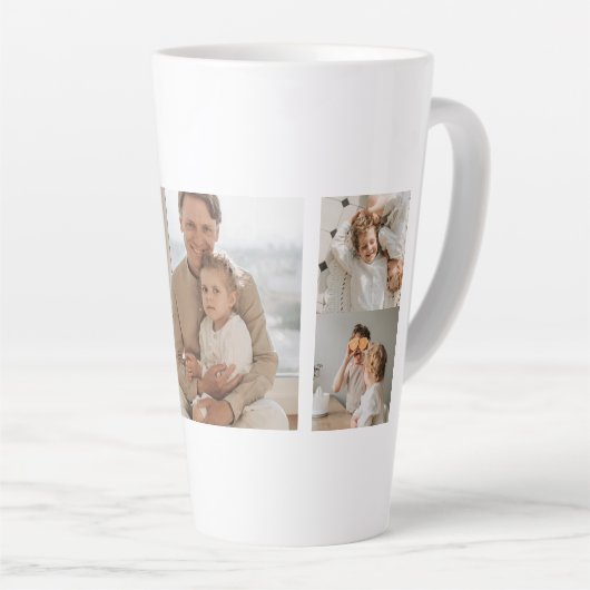 Moderne collage Drie Foto | Happy Thanksgiving Latte Mok (Rechterhoek)