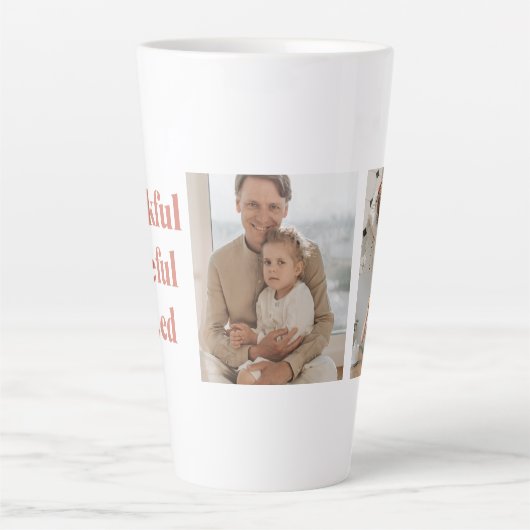 Moderne collage Drie Foto | Happy Thanksgiving Latte Mok (Voorkant)