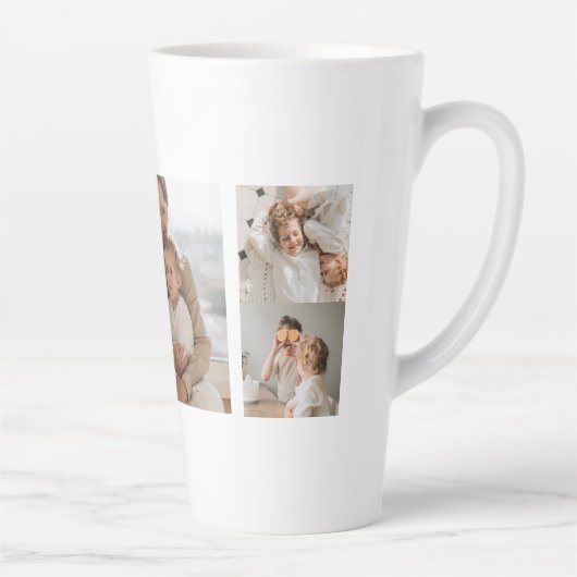 Moderne collage Drie Foto | Happy Thanksgiving Latte Mok (Rechts)