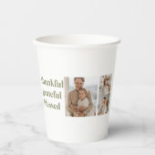 Moderne Collage Drie foto Thanksgiving Papieren Bekers (Voorkant)