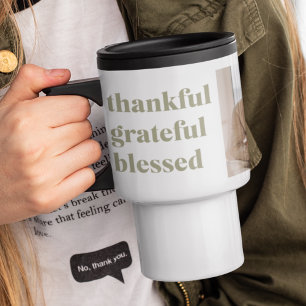 Moderne Collage Drie Foto's   Prettig Thanksgiving Reisbeker