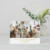Moderne collage drie kerstfoto's folie feestdagen briefkaart (Staand Voorkant)